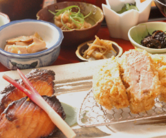 Salmon or Gindara & Fillet Katsu Gozen photo